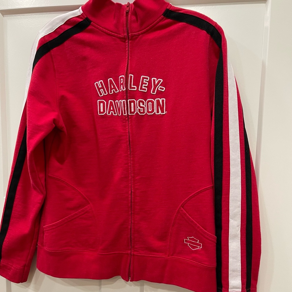 Harley-Davidson Red and Black Zip-Up Jacket